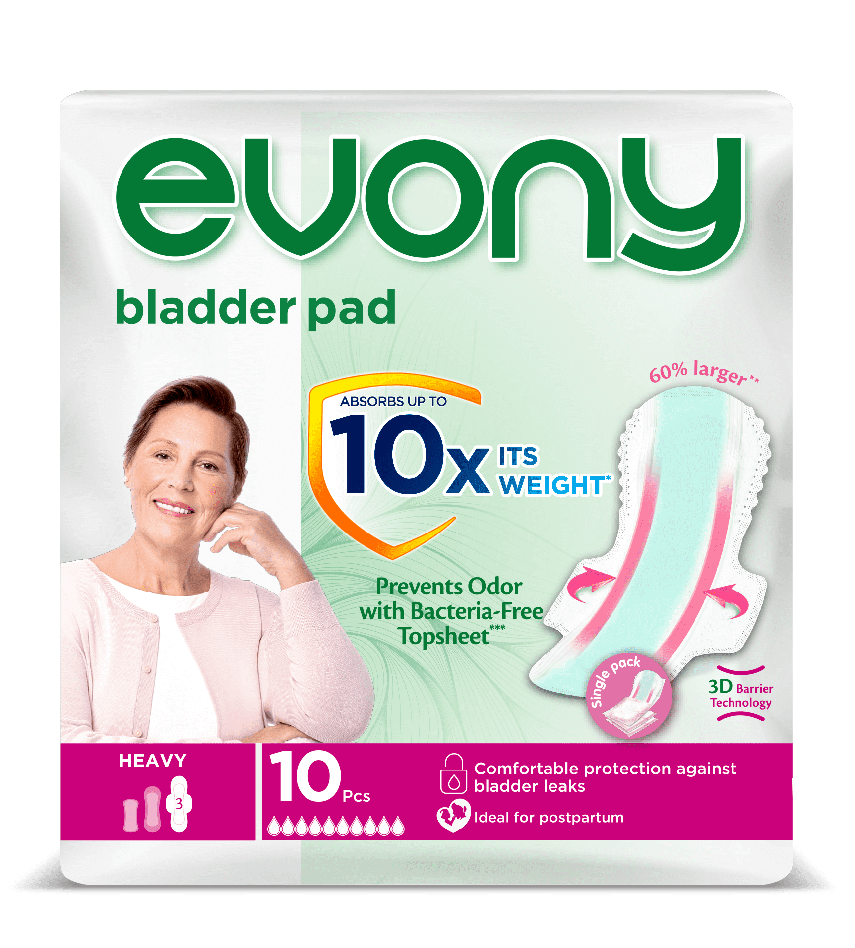 Урологічні прокладки жіночі 10 крапель Evonу